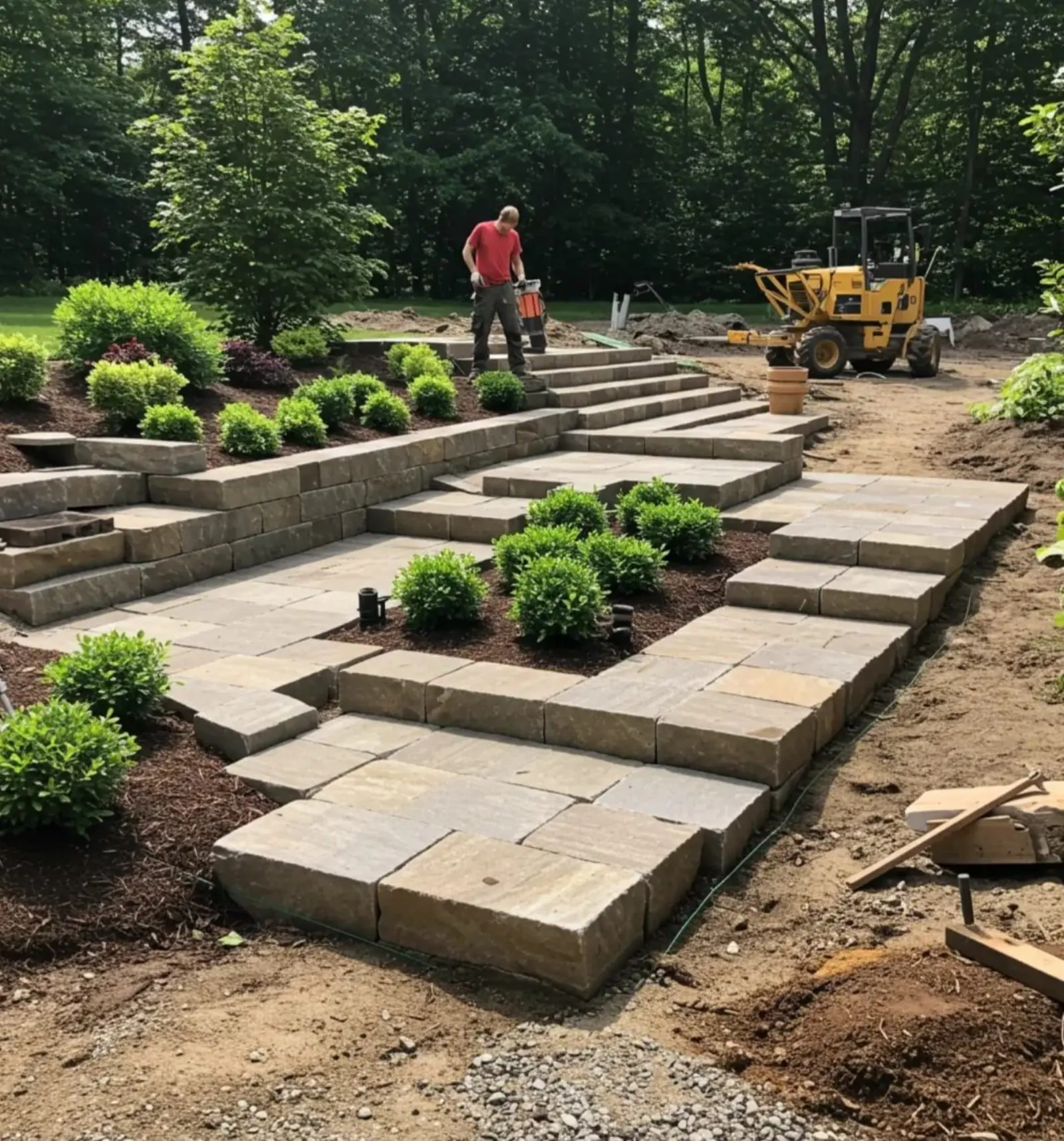 Tiered Patio Hardscaping